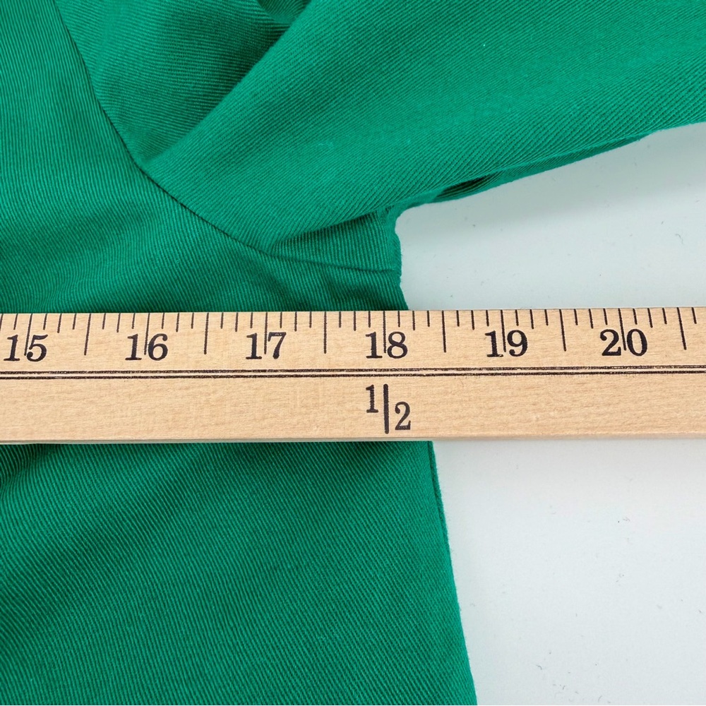 Daisy Fuentes Medium Emerald Green Double Breasted Short Trench Coat Jacket Chic - Picture 6 of 9